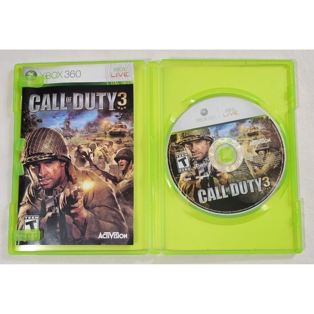 Call of Duty 3 (Microsoft Xbox 360, 2006) CIB Xbox complete video game w/ manual